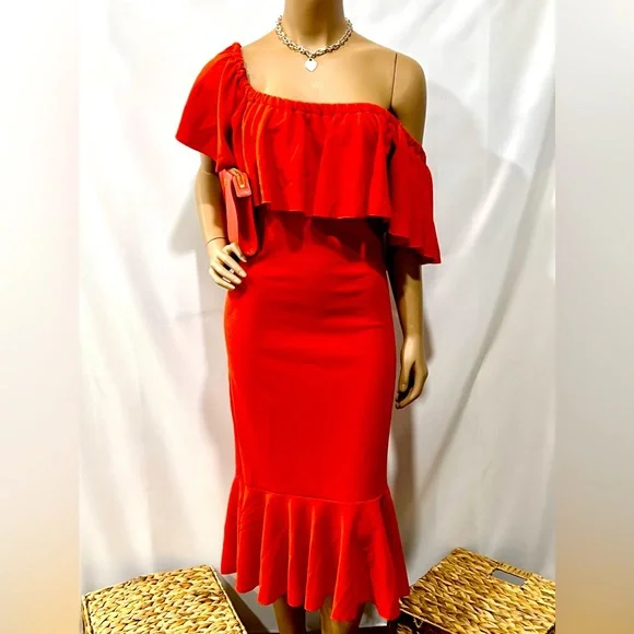 LuLaRoe | Dresses | Sexy Off The Shoulder Burnt Orange Dress | Poshmark